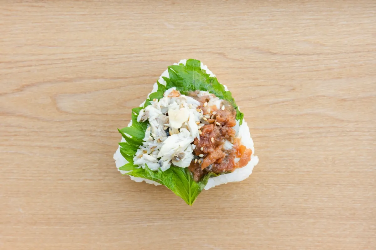 Plum, mackerel and shiso onigiri